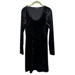 Crushed Velvet Dress Black L Bodycon Vampire Witchy Fairy Grunge Skater Retro